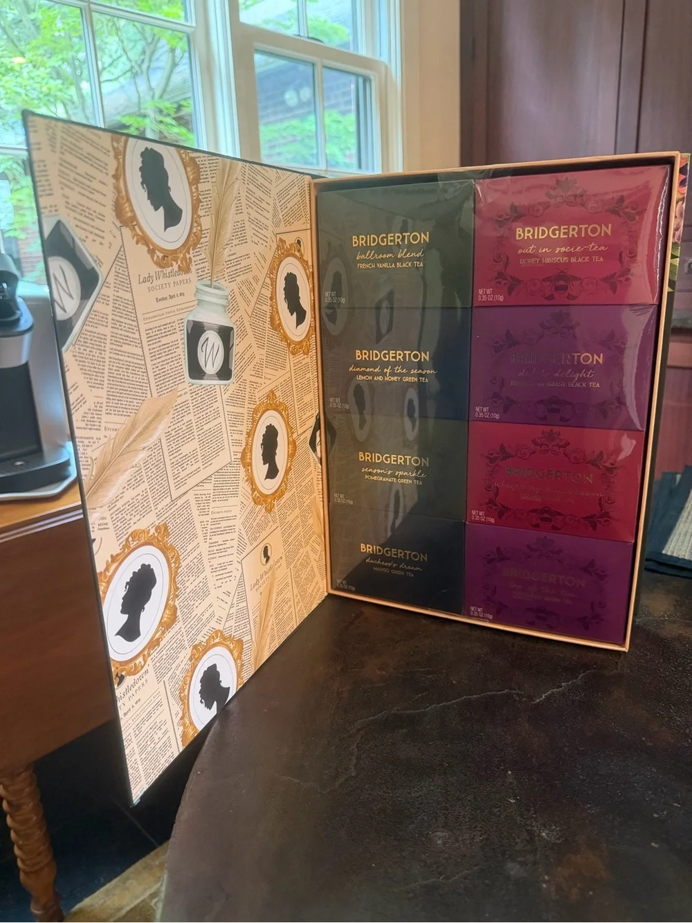 Bridgerton NWT “Talk of the Ton” Tea Book Gift Set - 8 Assorted Flavored Teas